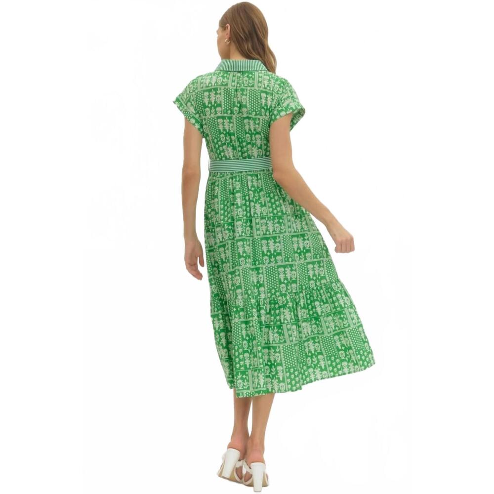 NEW ENTRO ginevra dress in green - Picture 5 of 8